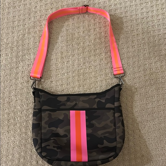 Haute shore camo crossbody  with Pink Strap